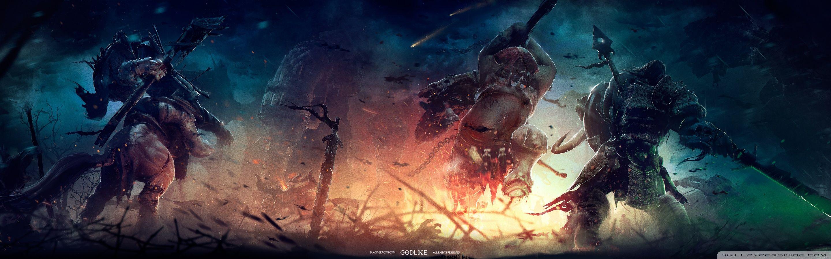 2880x900 Download Battle promo dual UltraHD Wallpaper