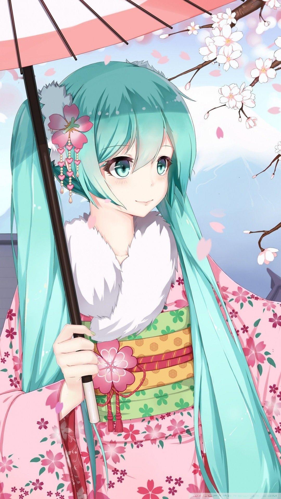 1080x1920 lockscreen iphone : Hatsune miku. Anime wallpaper iphone, Anime cherry blossom, Cherry blossom wallpaper iphone