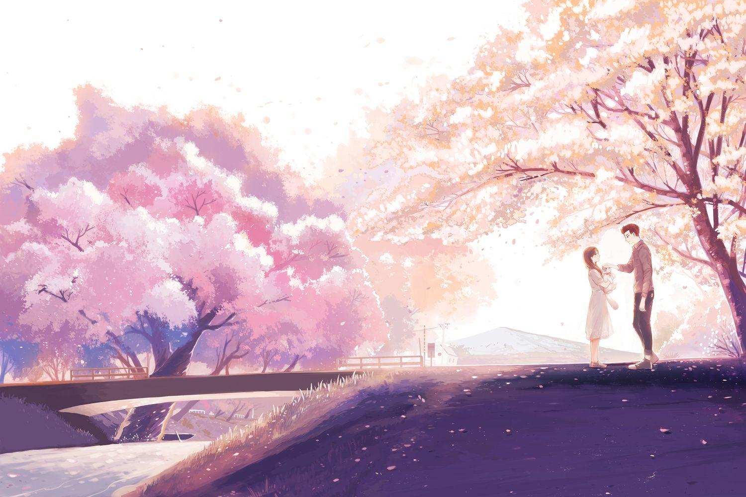 1500x1000 cherry blossoms flowers hanasei male original. konachan.com.com Anime Wallpaper