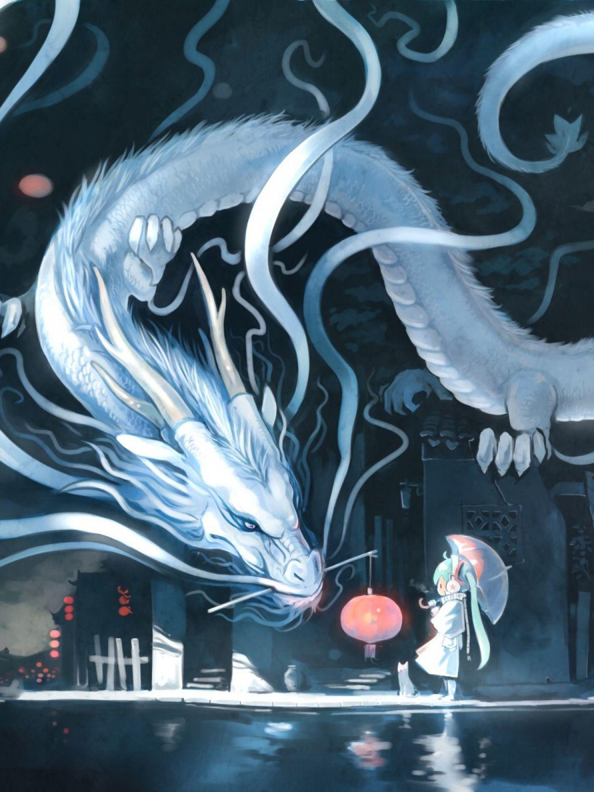 1200x1600 Dragons Vocaloid Mobile Wallpaper