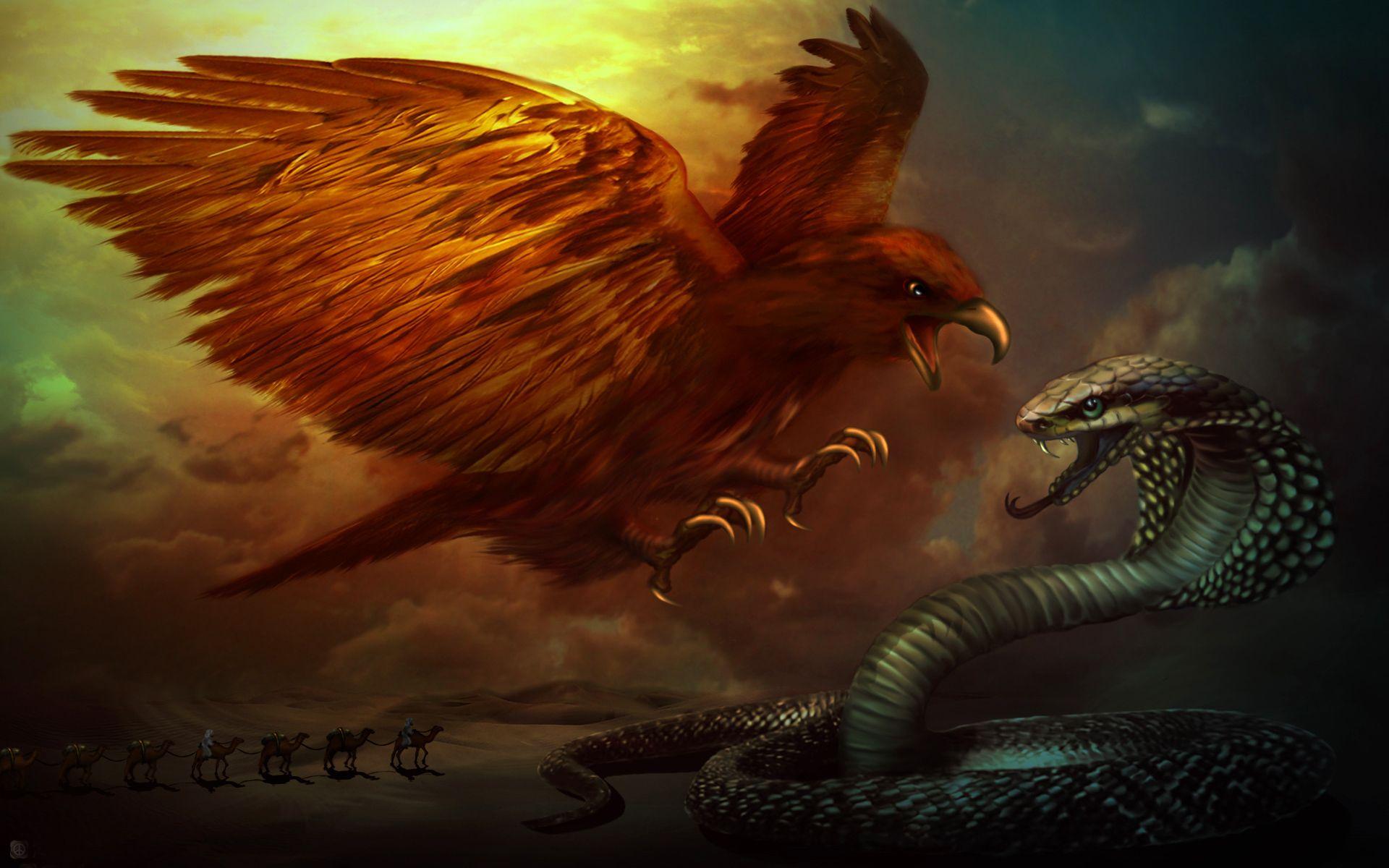 1920x1200 Snake Vs Falcon Wallpaper