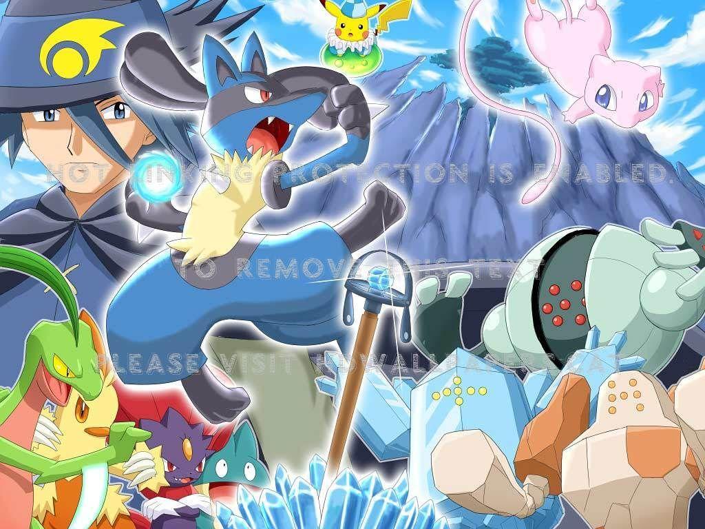 1024x768 Lucario Master And Other Pokemon Torchic Ash Misty In Lucario And The Mystery HD Wallpaper