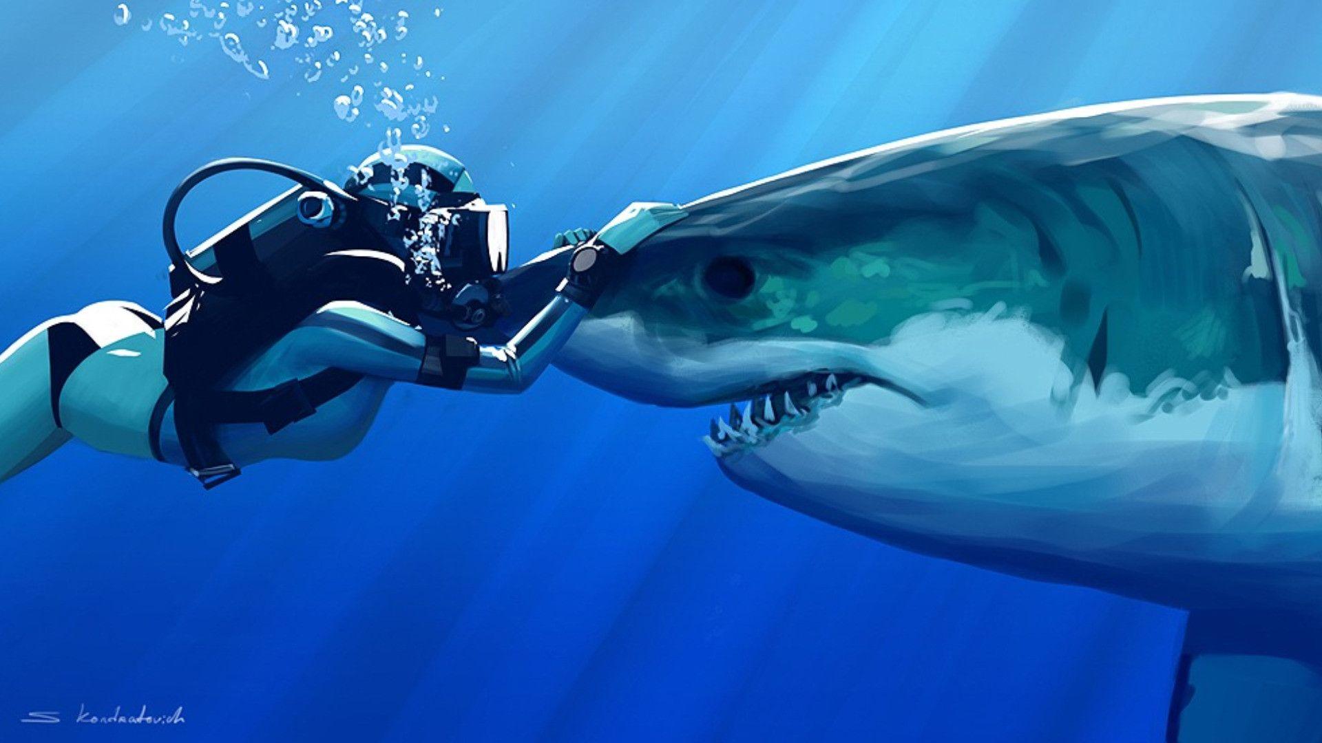 1920x1080 Sharks Wallpaper
