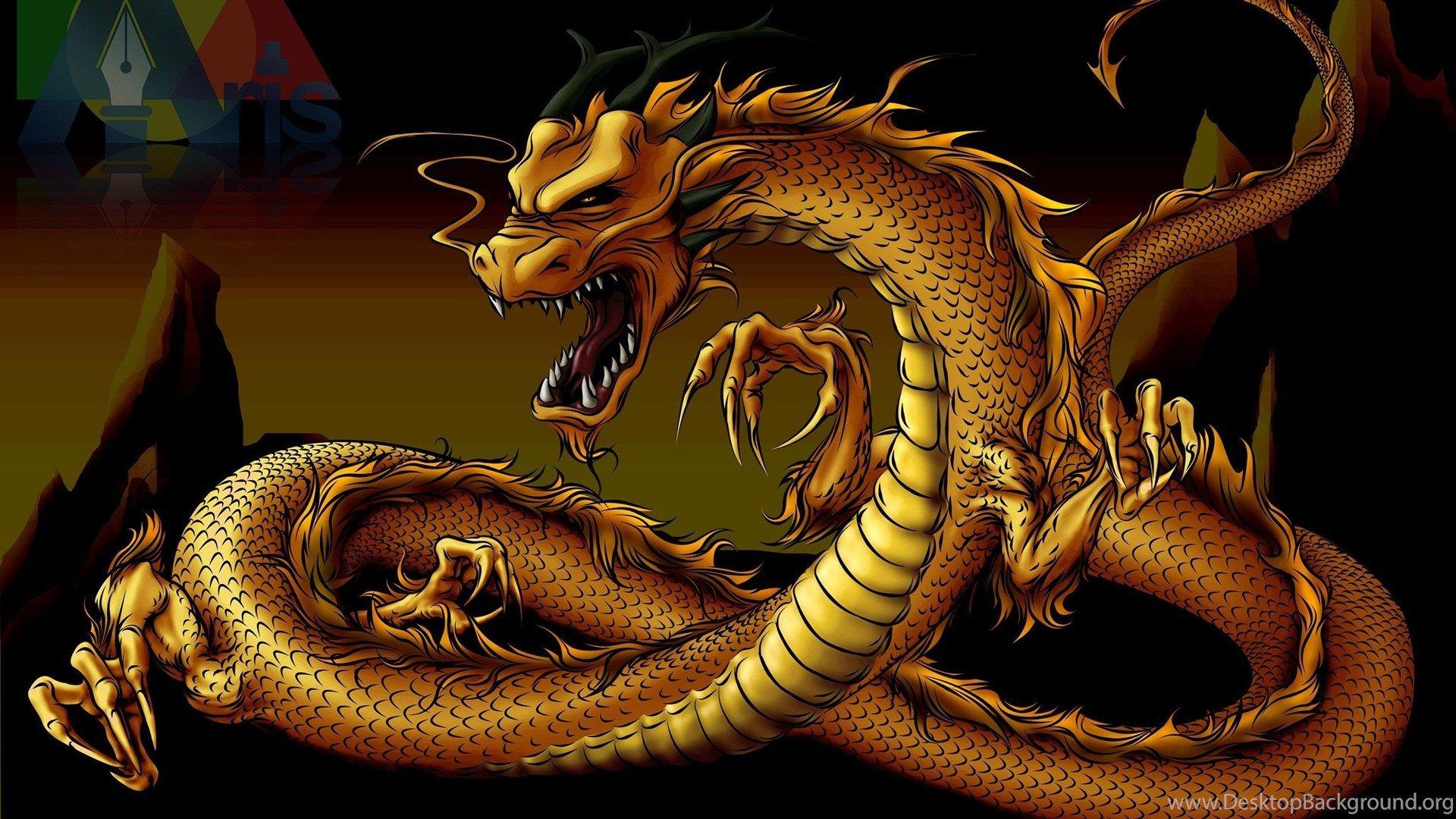 1920x1080 Gold Dragon 16 Wide Wallpaper Hivewallpaper.com Desktop Background