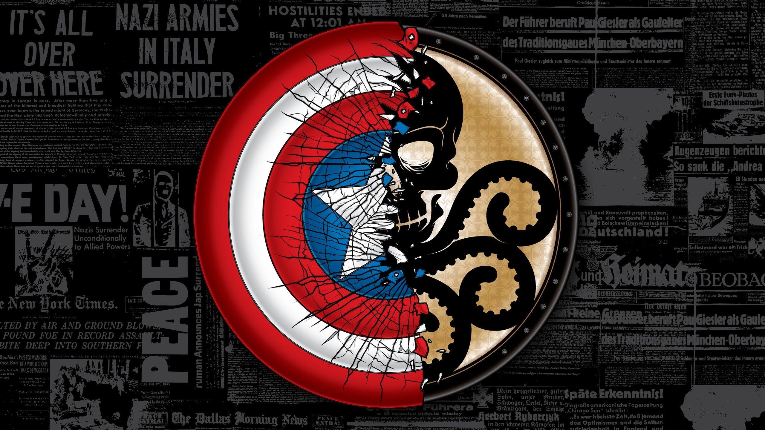 2560x1440 Captain America Shield Hydra wallpaperx1440. Captain america wallpaper, Captain america shield wallpaper, Captain america shield