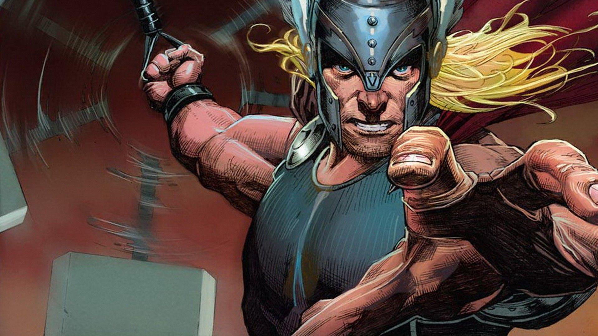 1920x1080 Comics Thor God hammer Marvel Comics Norse Avengers Mjolnir comic art Marvel NOW wallpaperx1080