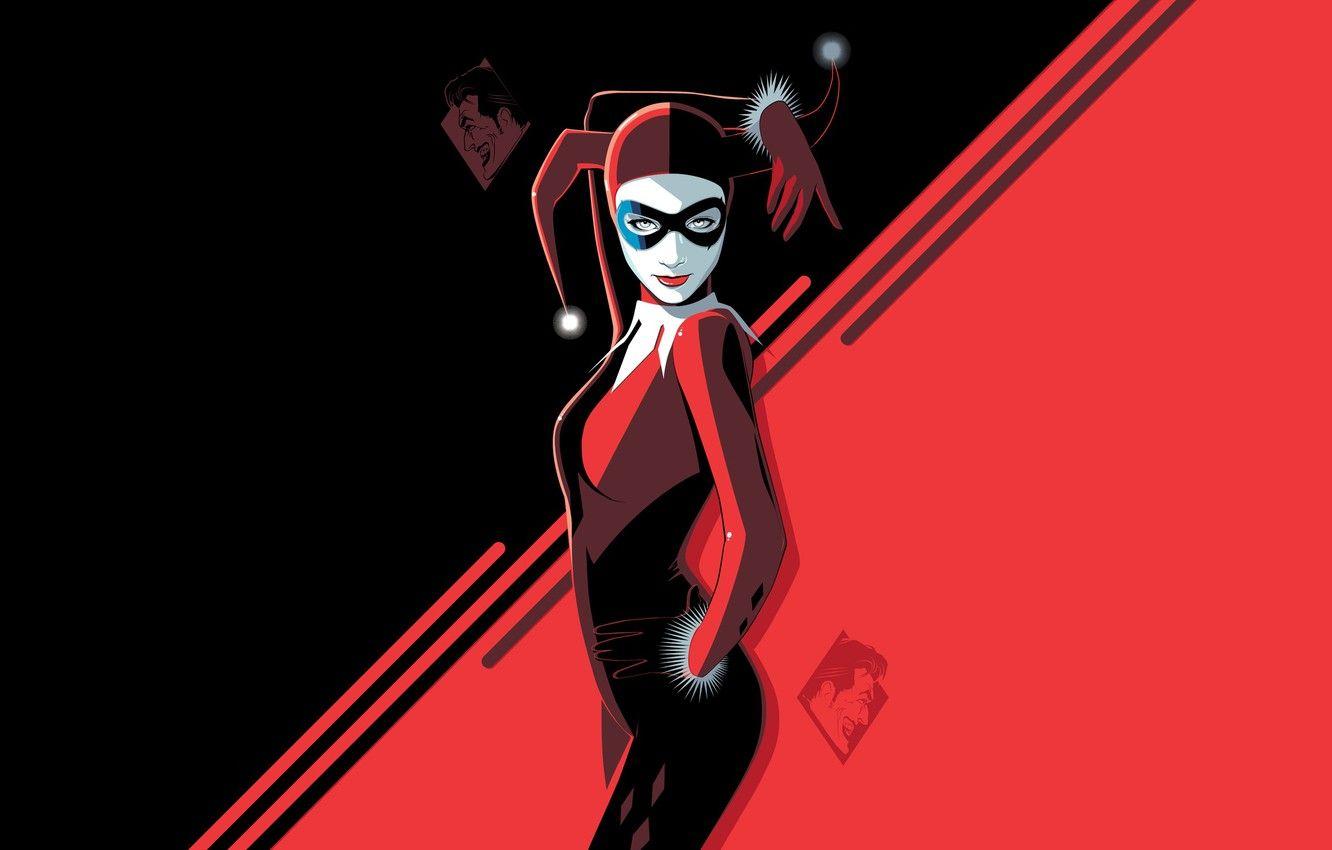 1332x850 Wallpaper Girl, Minimalism, Figure, Girl, Bit, Art, Harley Quinn, Character, Harley Quinn, DC comics, Craig Drake, by Craig Drake image for desktop, section минимализм