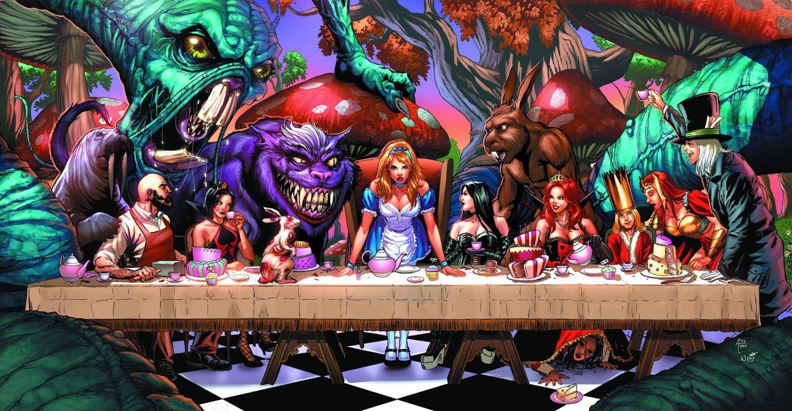 1600x830 Trippy Alice In Wonderland Drawing