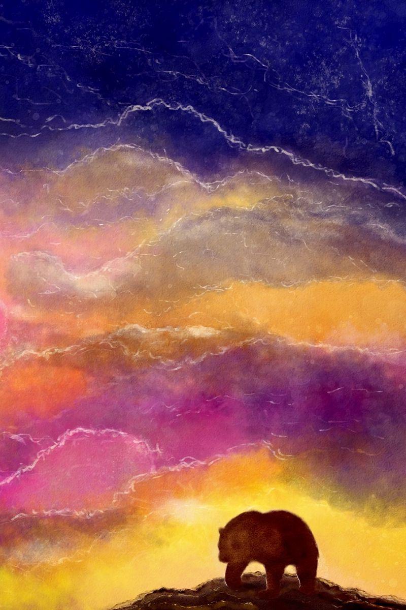 800x1200 Download Wallpaper 800x1200 Bear, Art, Colorful, Sky Iphone 4s 4 For Parallax HD Background