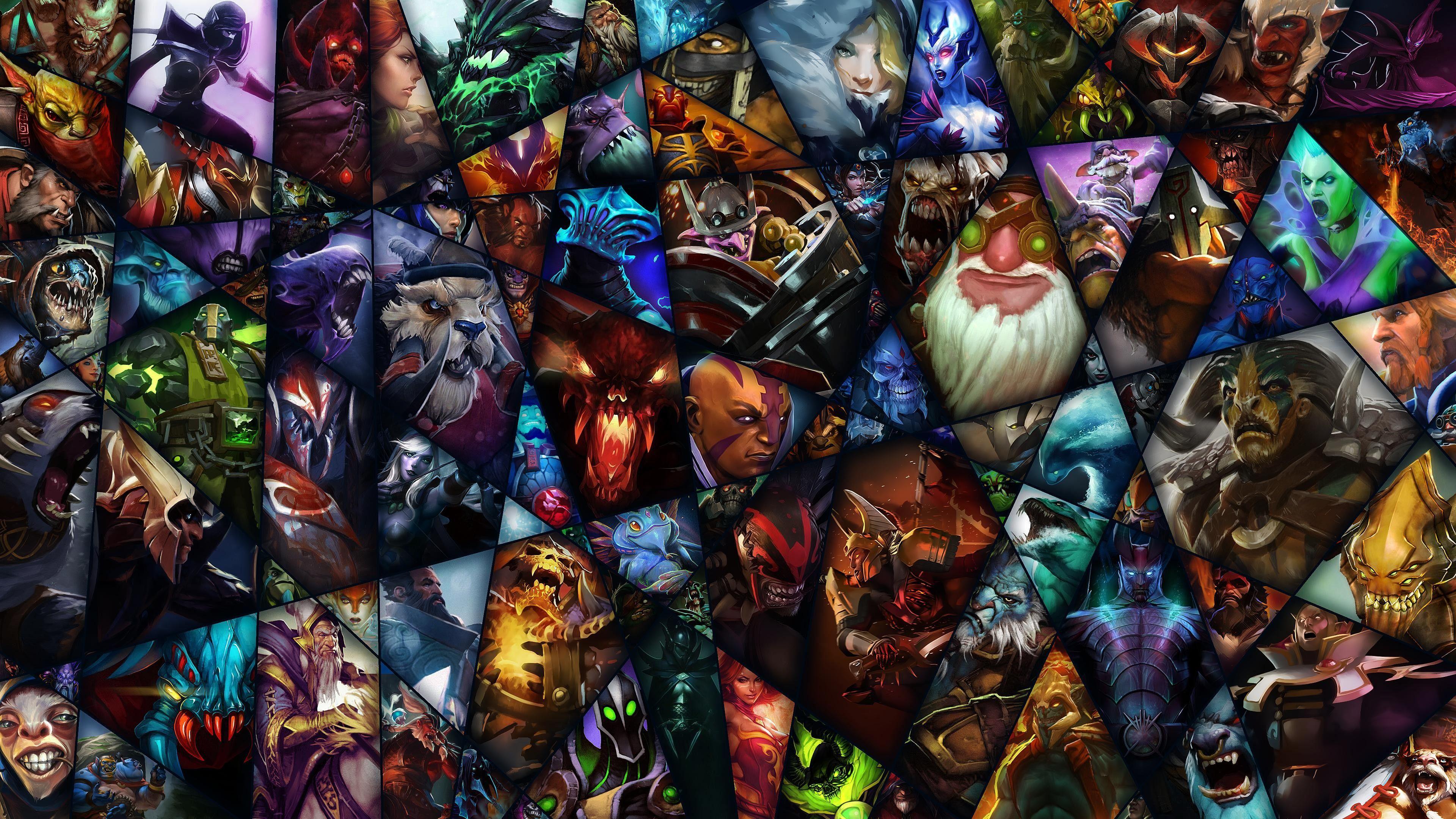 3840x2160 #video games, #collage, #Dota wallpaper HD Wallpaper