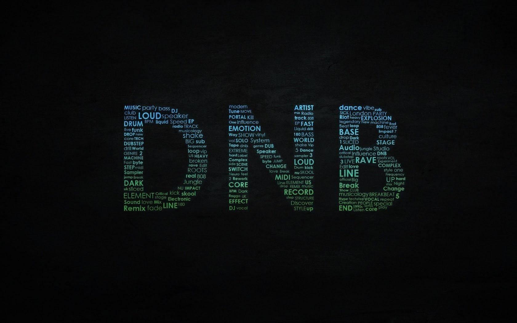 1680x1050 #digital art, #minimalism, #typography, #music, #audio, #rave, #drum and bass, wallpaper. Mocah.org HD Wallpaper