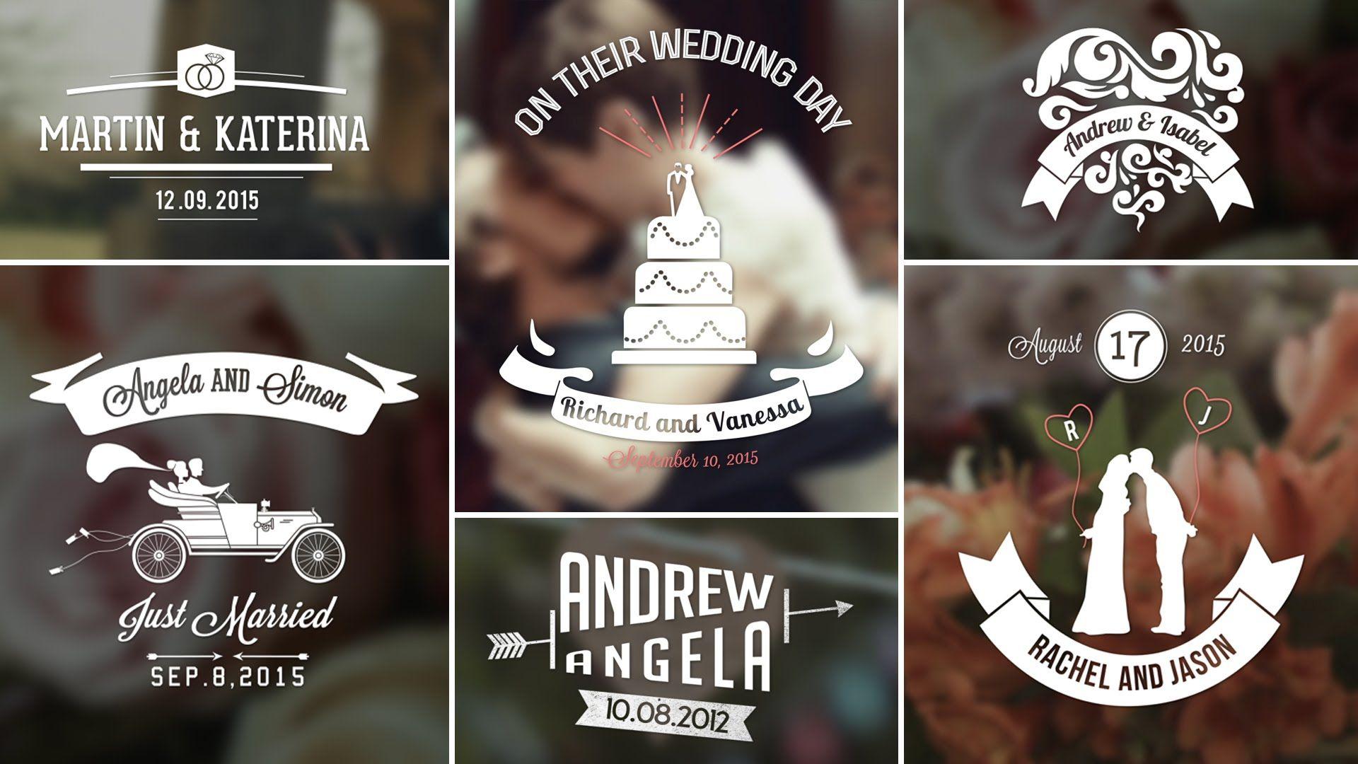 1920x1080 Wedding Titles with Decorations bonus Save the Date titles