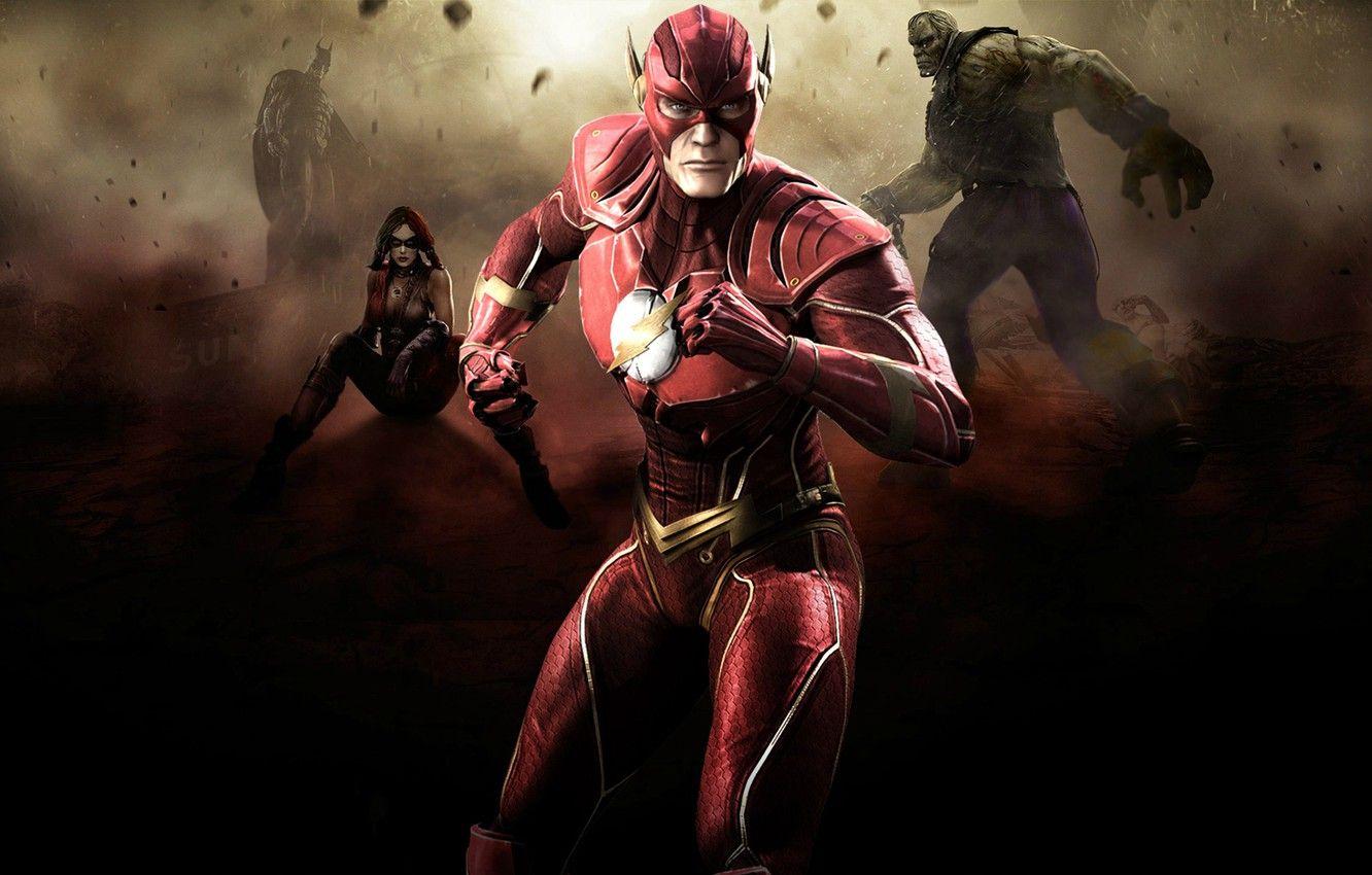 1332x850 Wallpaper batman, flash, fighting, Harley Quinn, Injustice: Gods Among Us, Solomon Grundy image for desktop, section игры