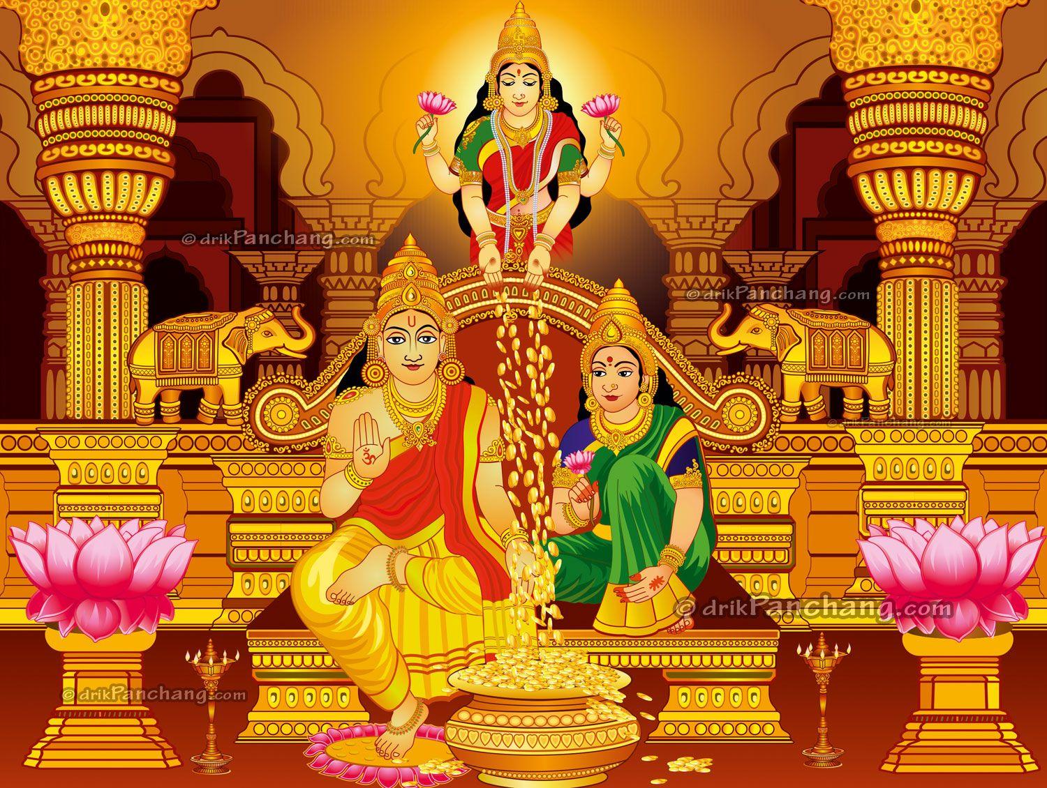 1500x1130 Lakshmi with Kubera and Kauberi