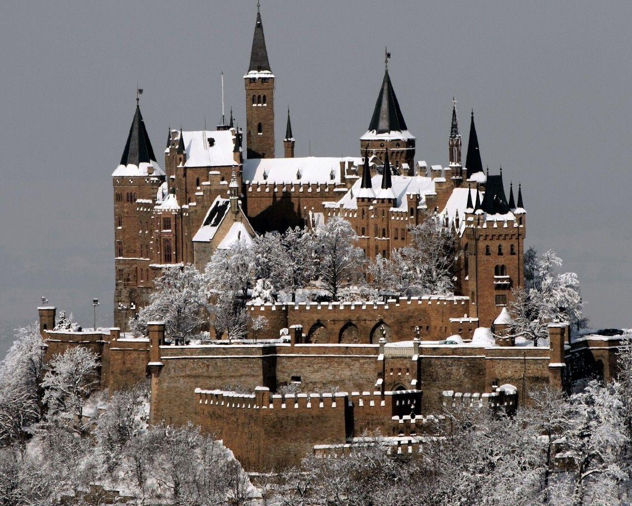 1280x1024 Hohenzollern Castle Winter Wallpaper. Free HD Downloads