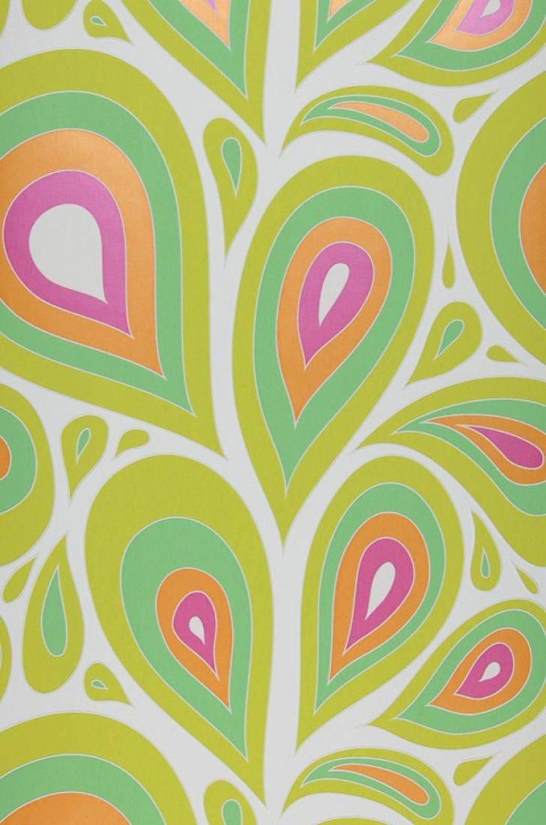 794x1200 Vintage Wallpaper Retro 60s and 70s Designs Mod Hippie Wall