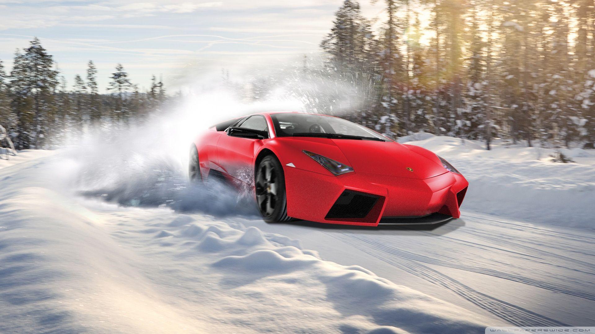 1920x1080 Lamborghini Drifting In Snow ❤ 4K HD Desktop Wallpaper for 4K Ultra