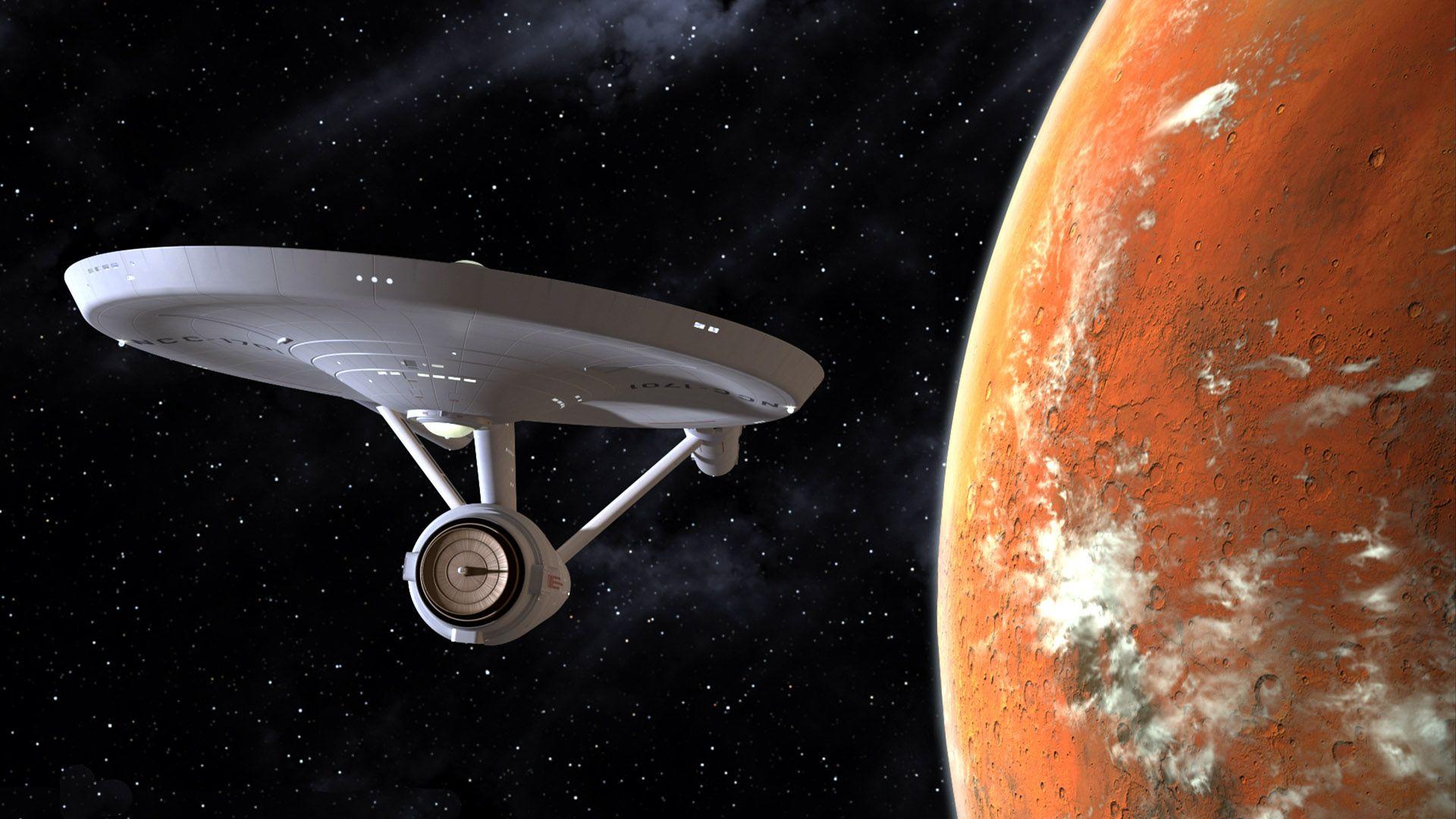 1920x1080 Star Trek Starship Enterprise Spaceship Planet Stars Sci Fi Spacecraft Flight Wallpaperx1080