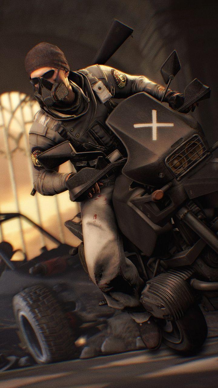 720x1280 PUBG, PlayerUnknown's Battlegrounds, bike rider, art wallpaper. Art wallpaper, Gaming wallpaper, Mobile wallpaper