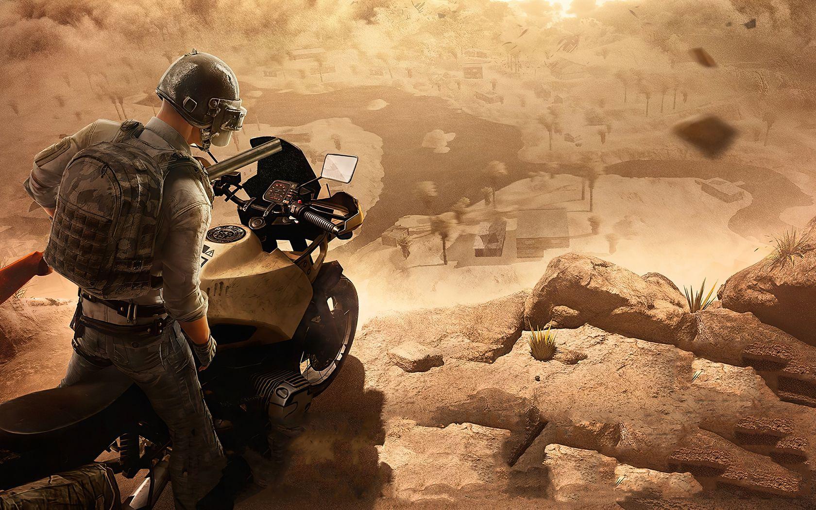 1680x1050 Pubg Helmet Guy On Bike Game 1680x1050 Resolution HD 4k Wallpaper, Image, Background, Photo and Picture