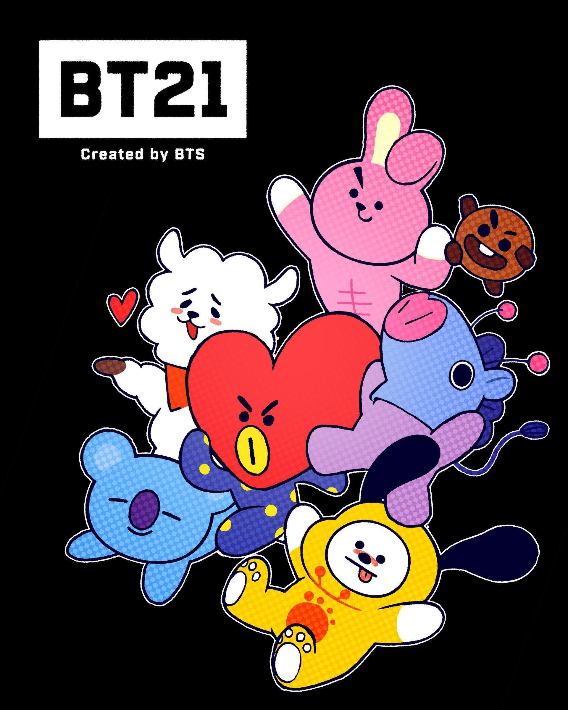 1920x2400 BTS Cartoon Wallpaper