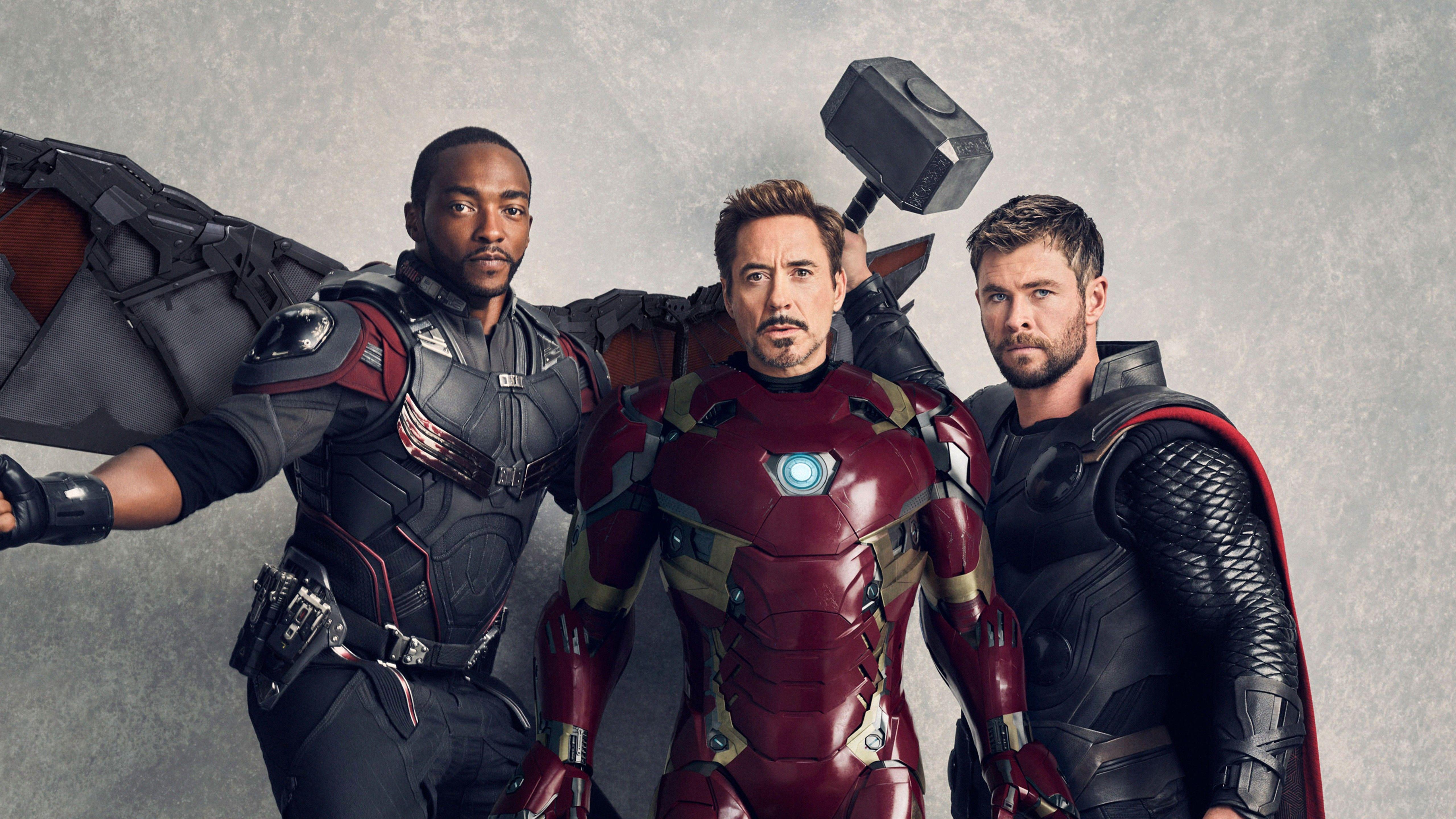 5120x2880 Avengers Infinity War Falcon Iron Man Thor 4K Wallpaper