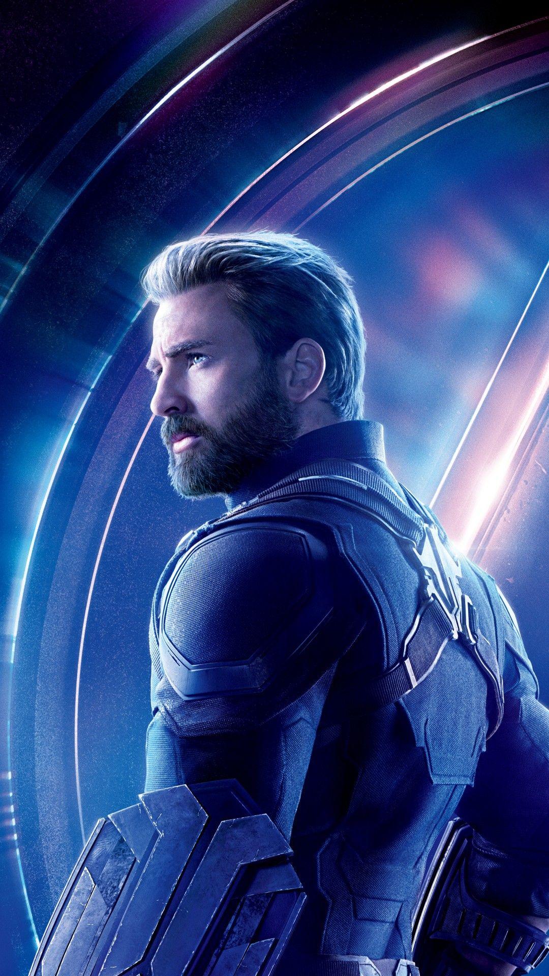 1080x1920 Wallpaper Avengers: Infinity War, Chris Evans, Steve Rogers, Captain America, 4K, Movies,. Wallpaper for iPhone, Android, Mobile and Desktop