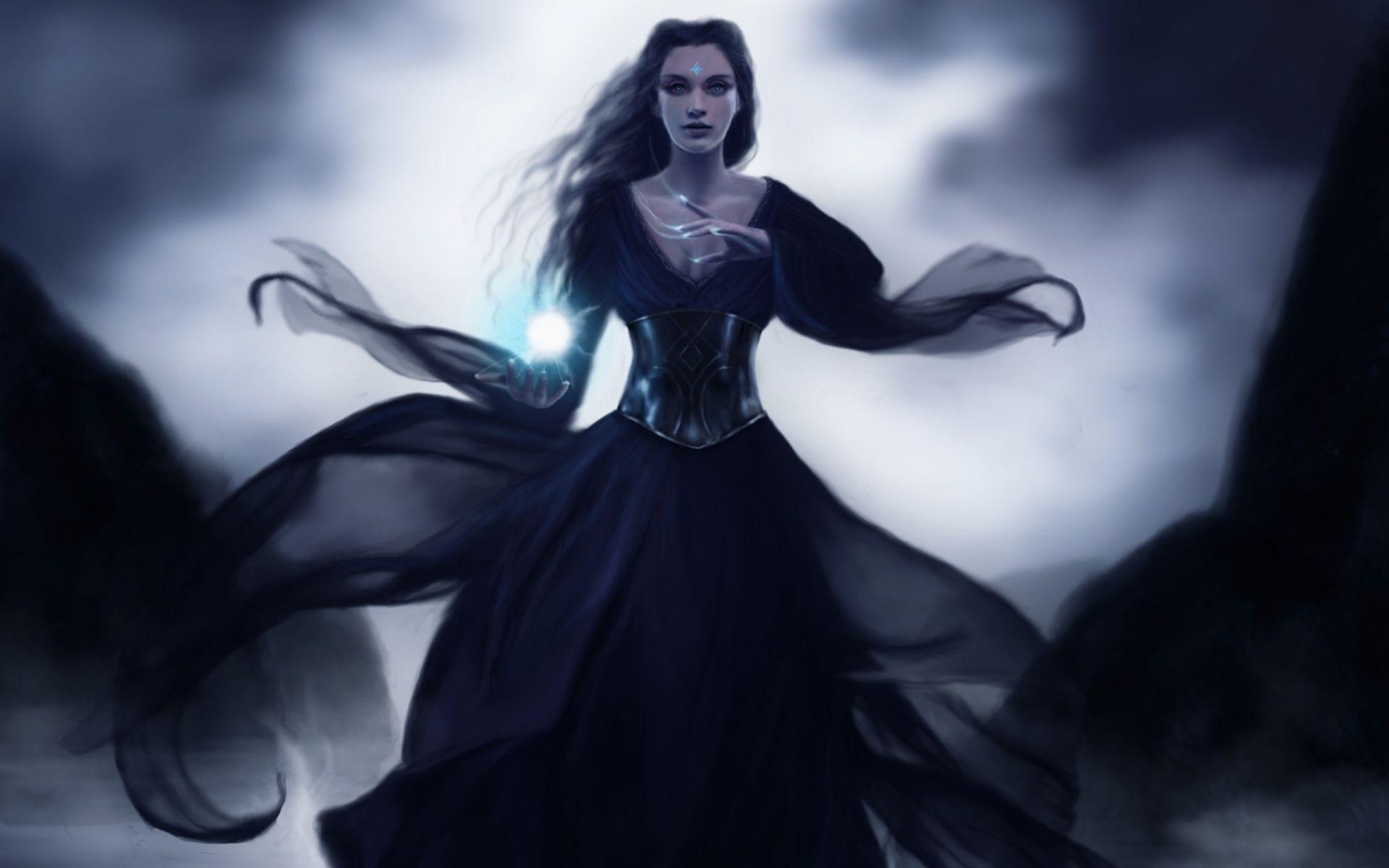 1920x1200 Women females girls sensual fantasy brunette gothic dark magician magic sorcerer mage witch occult wallpaperx1200