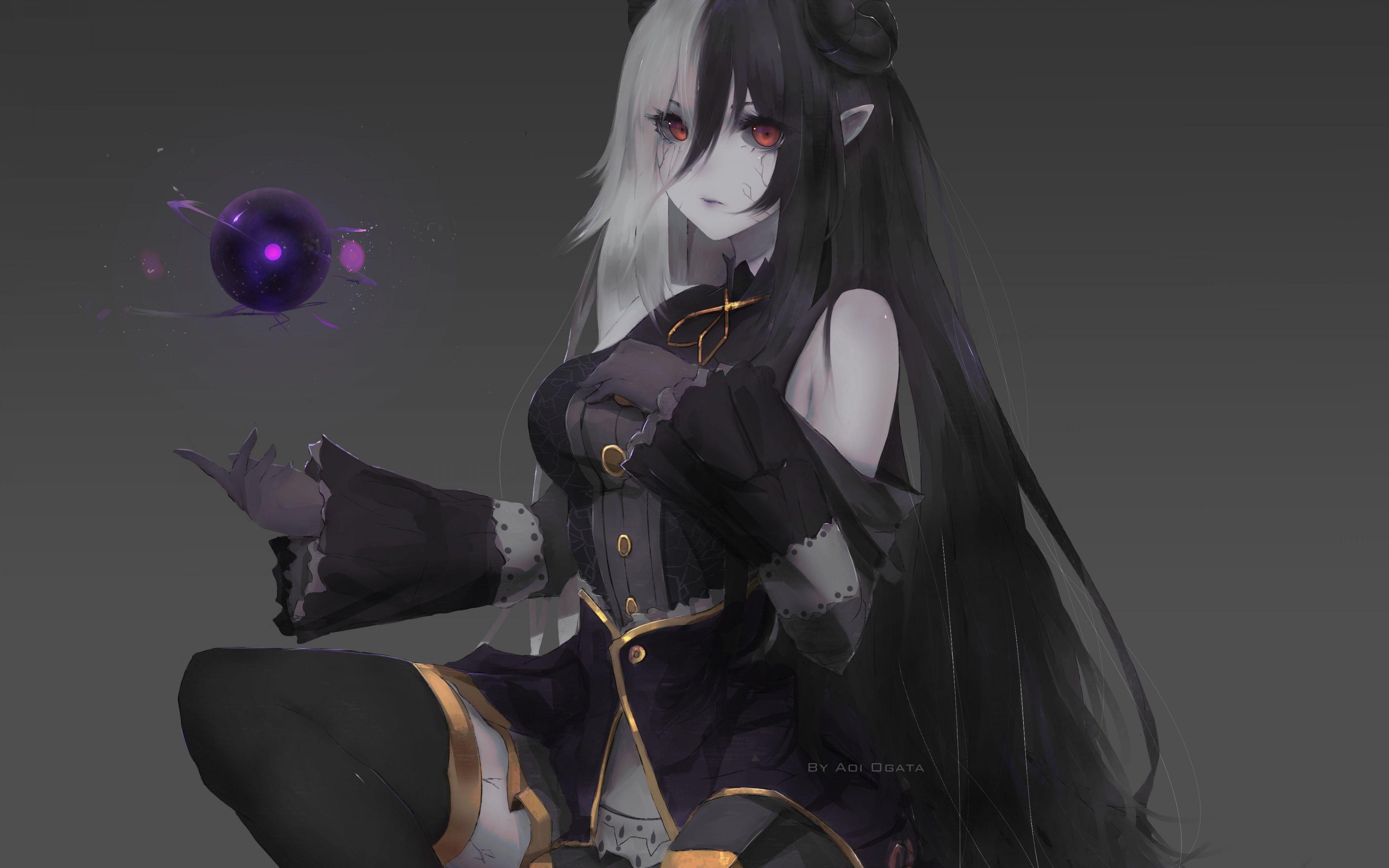 3840x2400 Download 3840x2400 wallpaper devil, anime girl, magic, dark, 4k, ultra HD 16: widescreen, 3840x2400 HD image, background, 2570