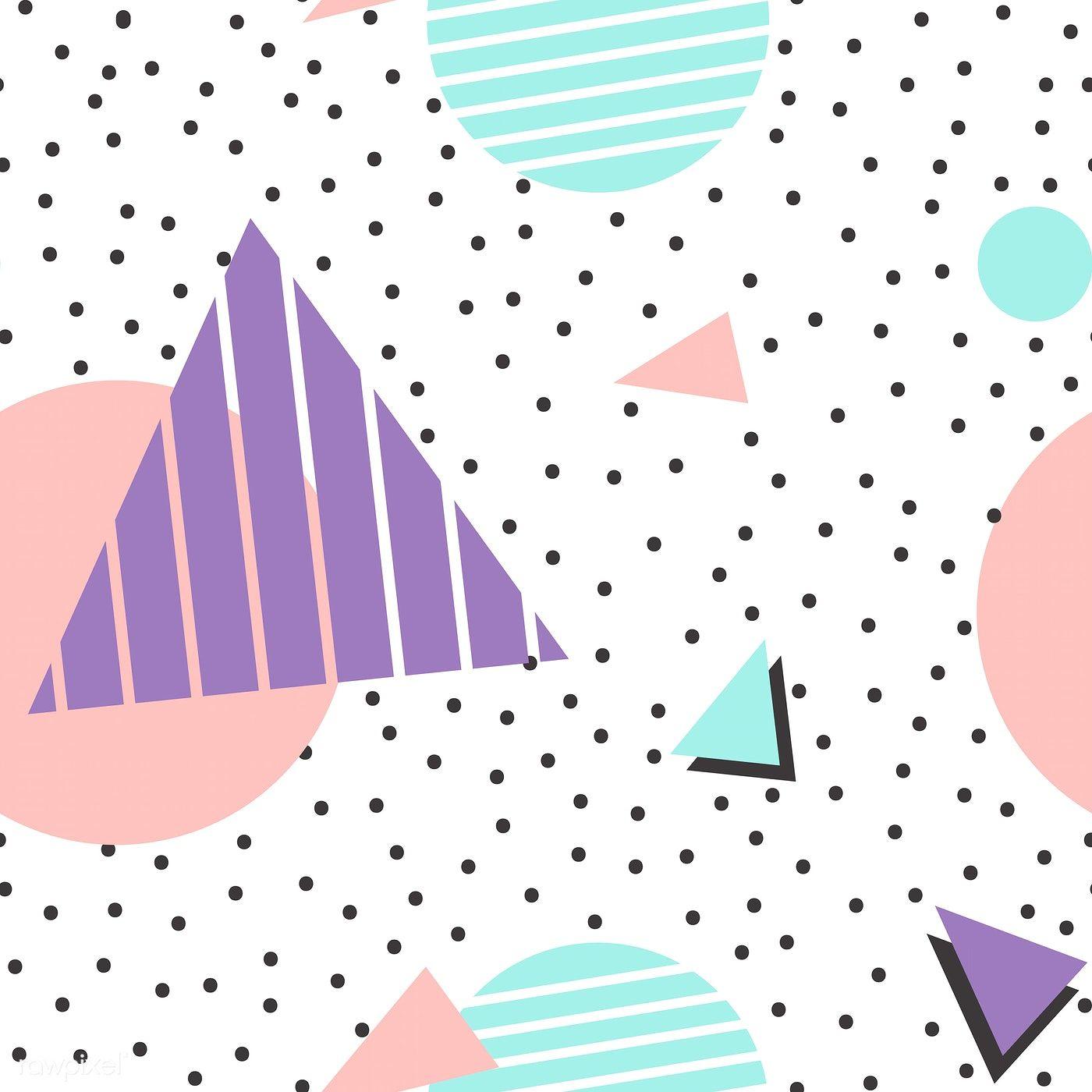 1400x1400 Colorful geometric memphis style background. free image. Background patterns, Memphis pattern, Abstract