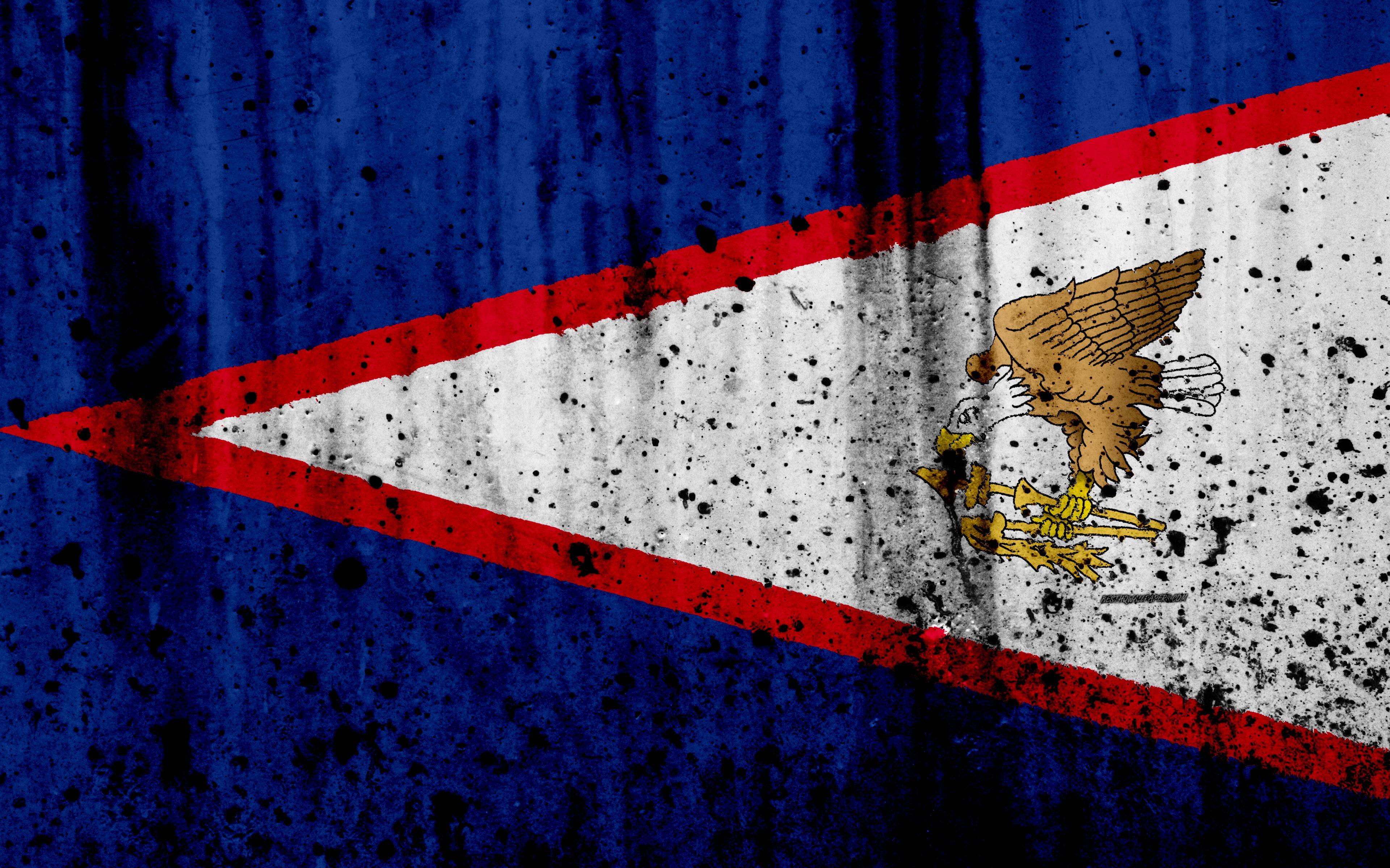 3840x2400 Download wallpaper American Samoa flag, 4k, grunge, flag of American Samoa, Oceania, American Samoa, national symbols, American Samoa national flag for desktop with resolution 3840x2400. High Quality HD picture wallpaper