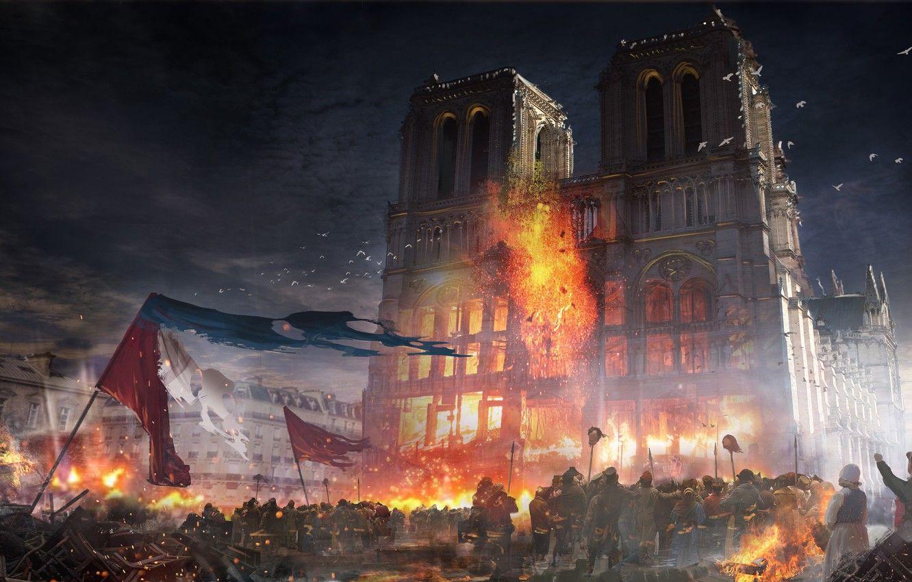 1332x850 Wallpaper the city, the building, Paris, Our Lady, Assassins creed Unity, France image for desktop, section игры