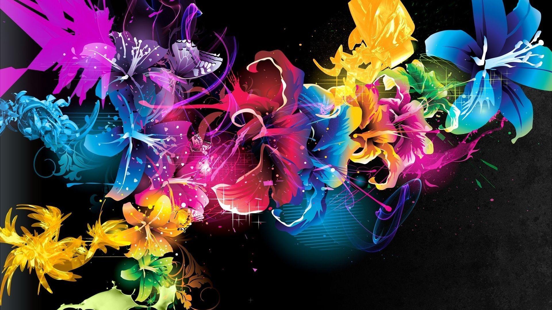 1920x1080 Abstract Flowers Wallpaper: Image
