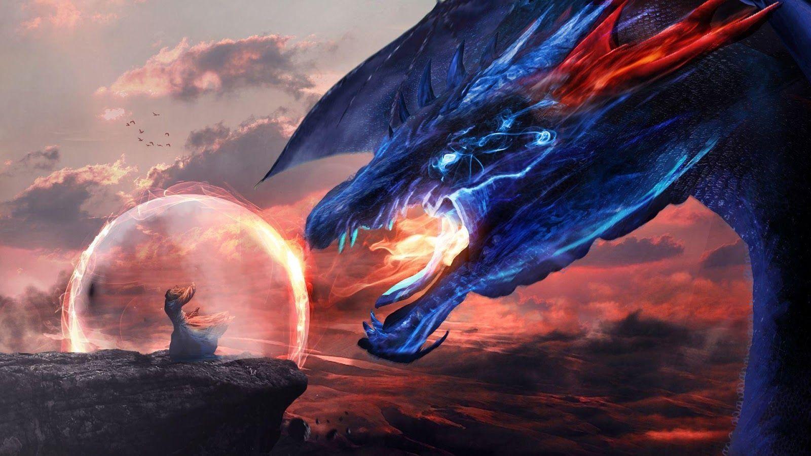 1600x900 Wizards Versus A Dragon