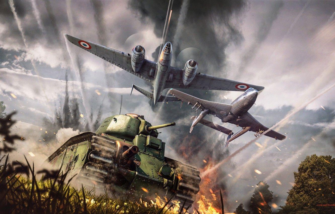 1332x850 Wallpaper the plane, war, tank, War Thunder, Warplane image for desktop, section игры