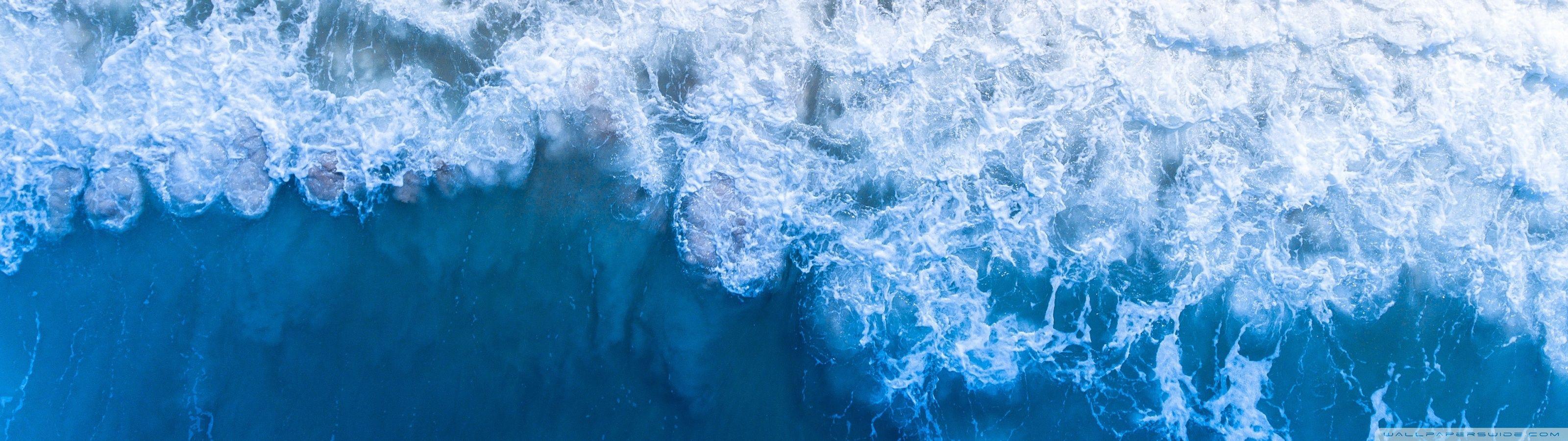 3200x900 Blue Ocean Aesthetic Background Ultra HD Desktop Background Wallpaper for : Multi Display, Dual & Triple Monitor : Tablet