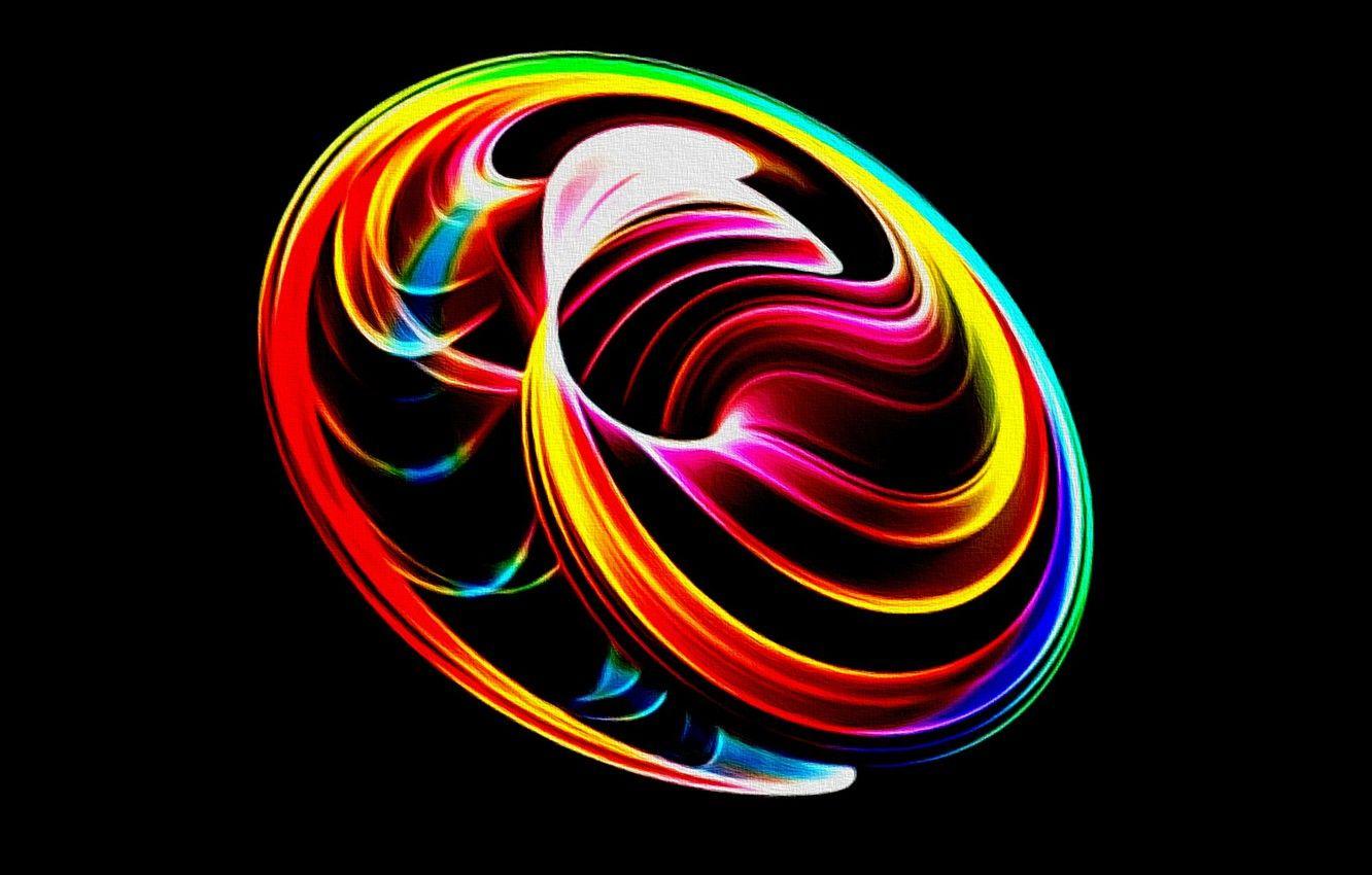 1332x850 Wallpaper Abstraction, Fantasy, Figure, Black Background, Cardboard, Picture, Screensaver On Your Desktop, Acrylic Paint, The Swirl Of Colors, Anti Sphere Image For Desktop, Section абстракции