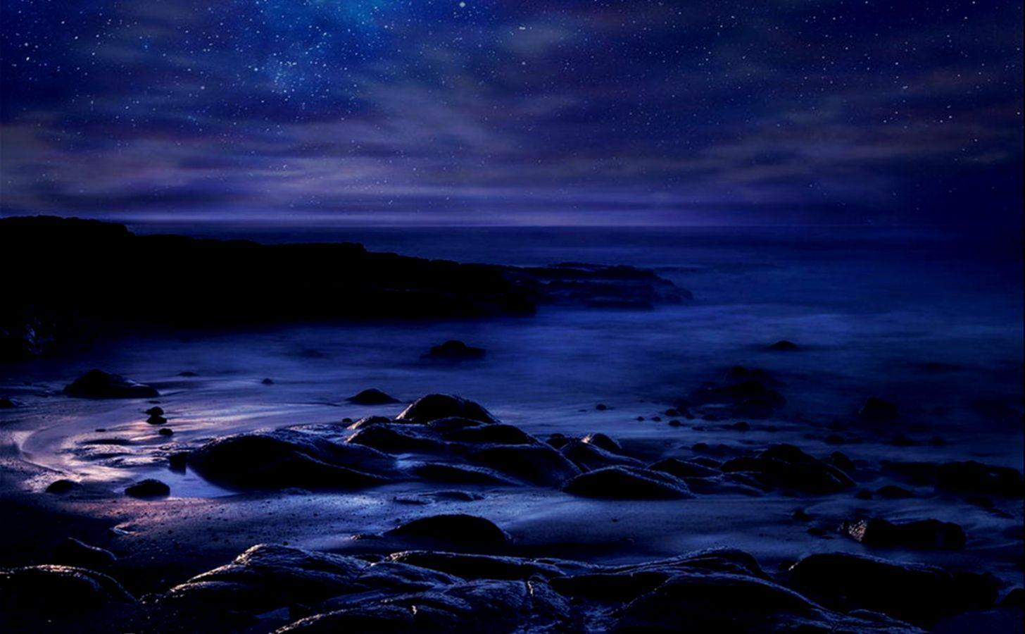 1456x900 Night Ocean Wallpaper