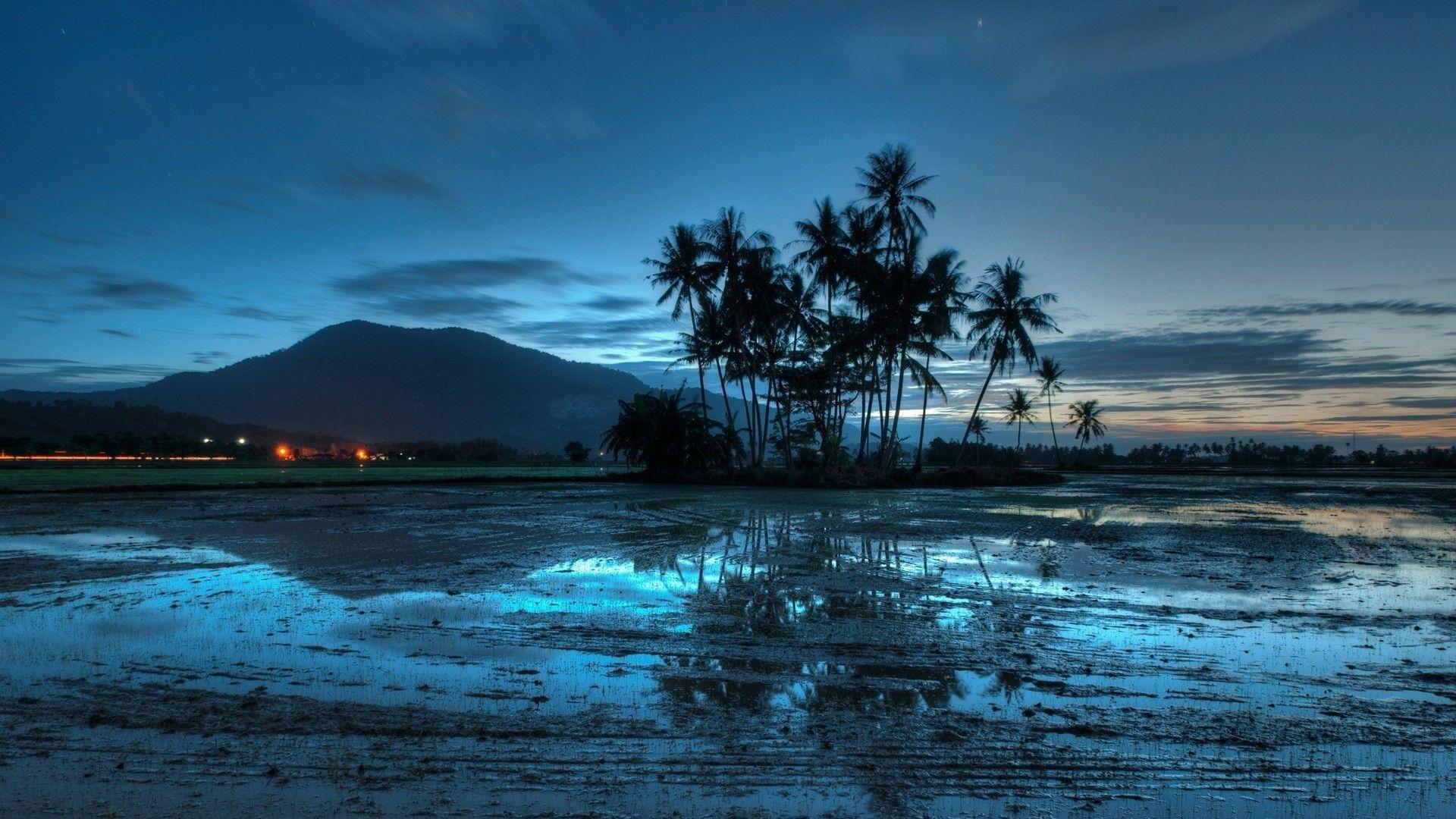1920x1080 Night Ocean Wallpaper