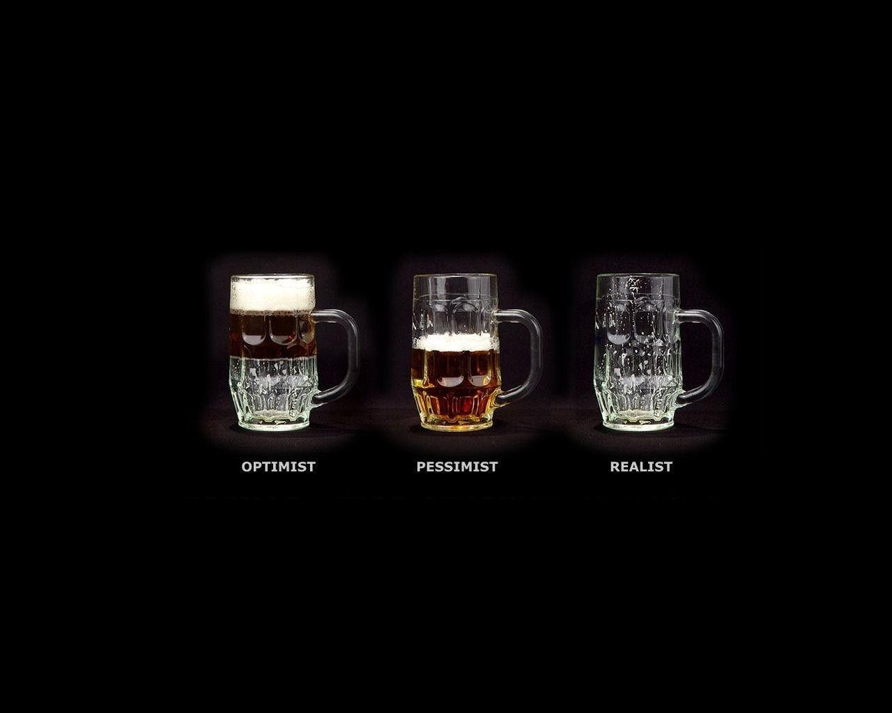1280x1024 The glass from the point of view of the optimist, pessimist and realist
