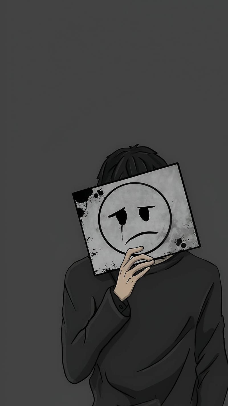 800x1422 Broken Heart Sad Anime Boy, Grey Background, sad anime boy, HD phone wallpaper
