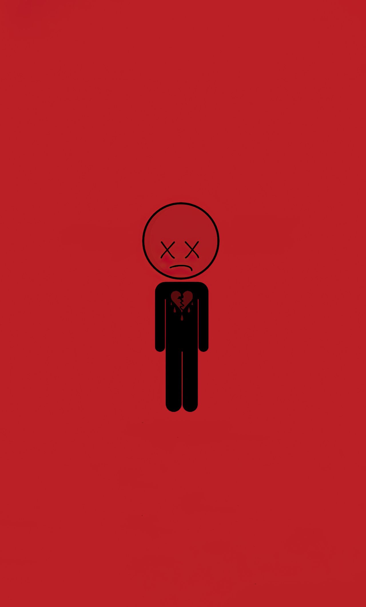 1280x2120 Broken Heart Minimal 4k iPhone , HD 4k Wallpaper, Image, Background, Photos and Picture