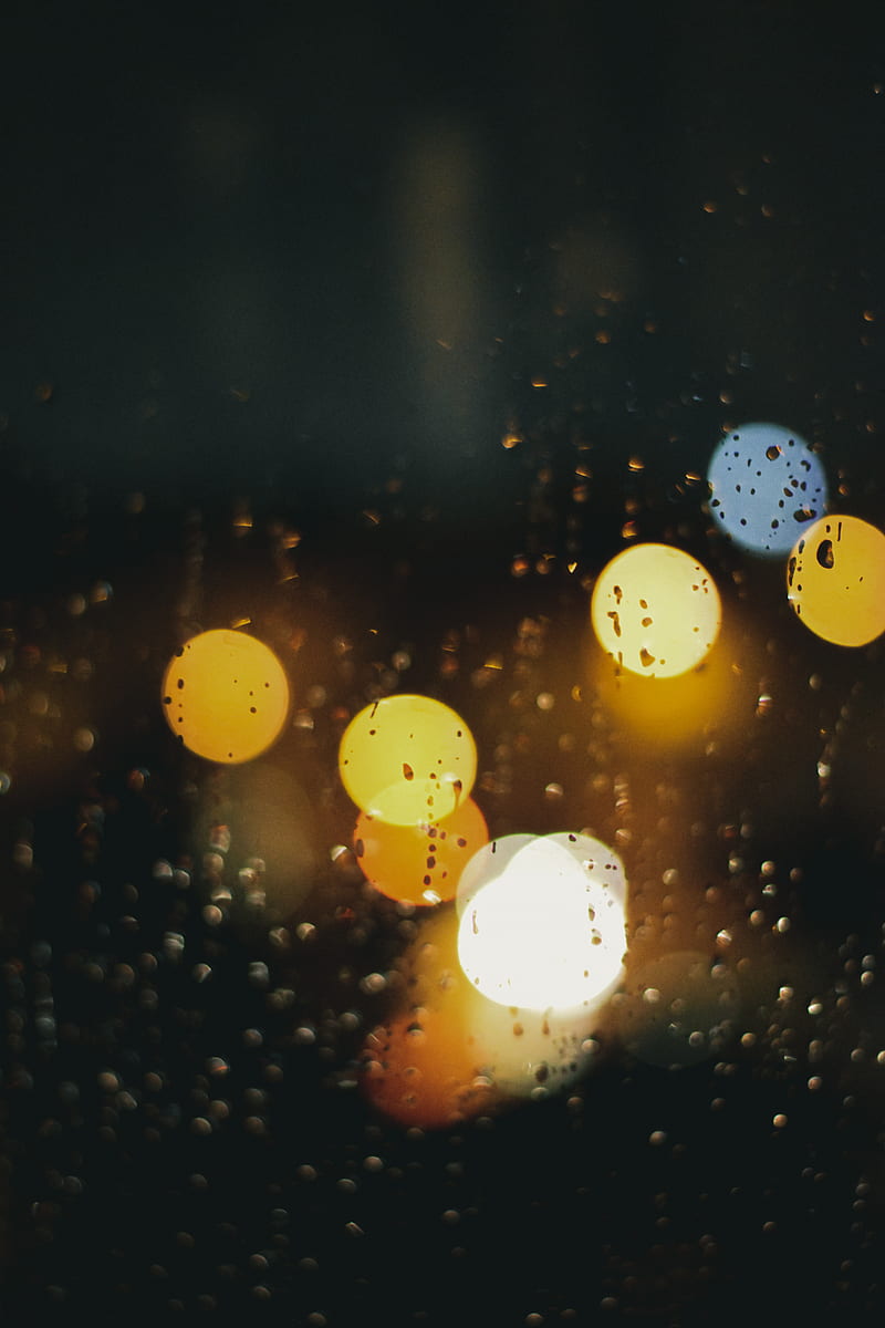800x1200 Bokeh, background, black, blur, blurred, city, lights, patterns, rain, rainy, HD phone wallpaper