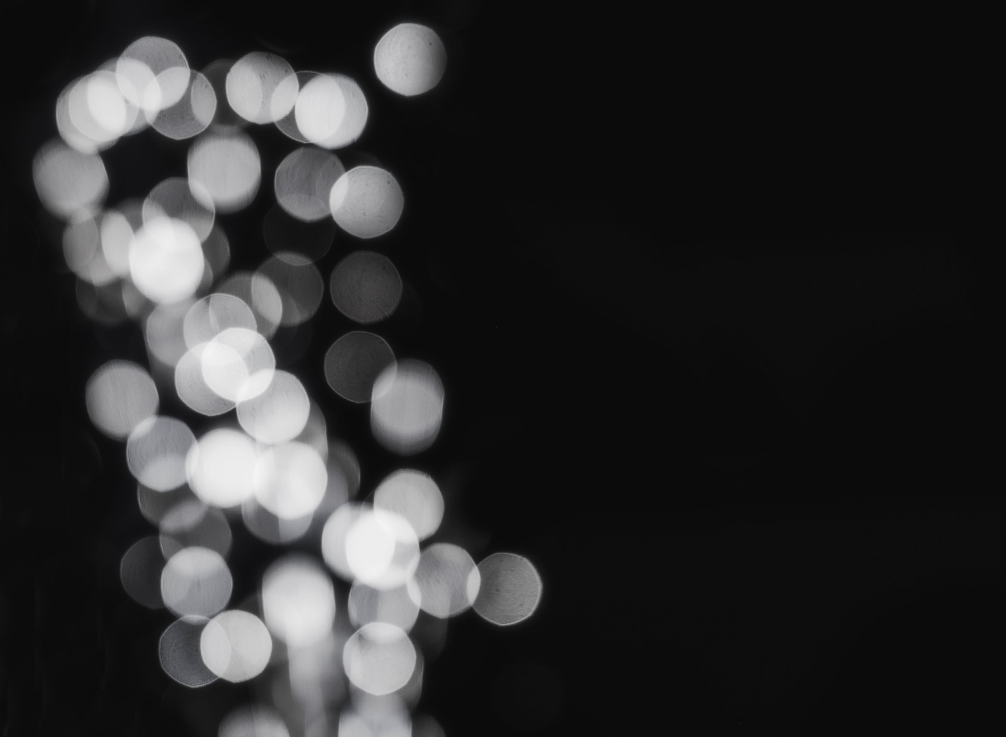 3229x2368 Wallpaper White and Black Bokeh Lights, Background Free Image