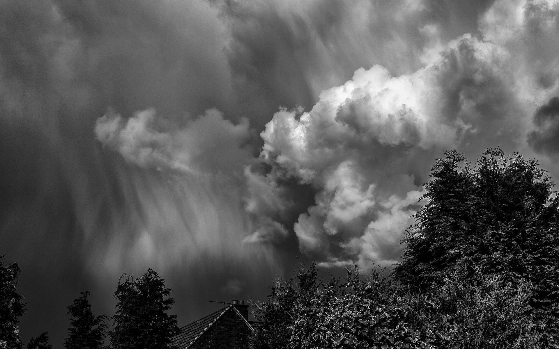 1920x1200 clouds, B w, Sky, Storm, Rain, Bokeh Wallpaper HD / Desktop and Mobile Background