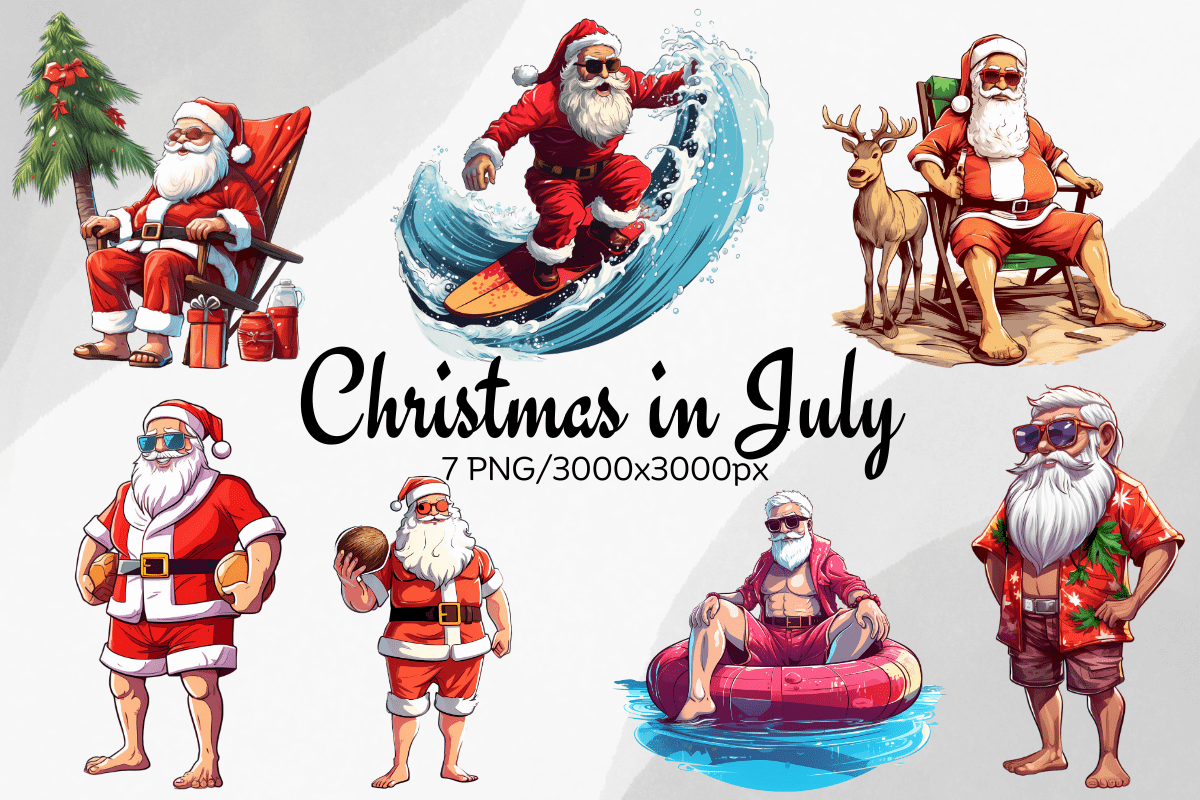 1200x800 Christmas in July Sublimation Clipart Graphic by TruckCraft · Creative Fabrica