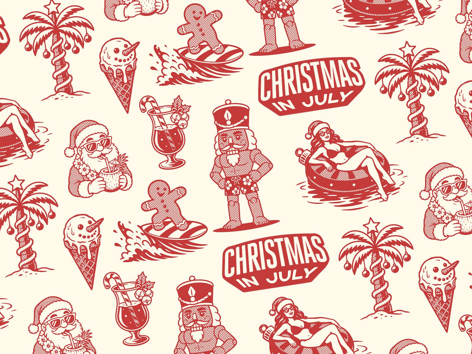 1600x1200 McNellie's Christmas in July Pattern by Emir Ayouni on Dribbble
