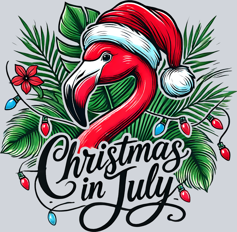 1000x981 Christmas In July Floral With Flamingo