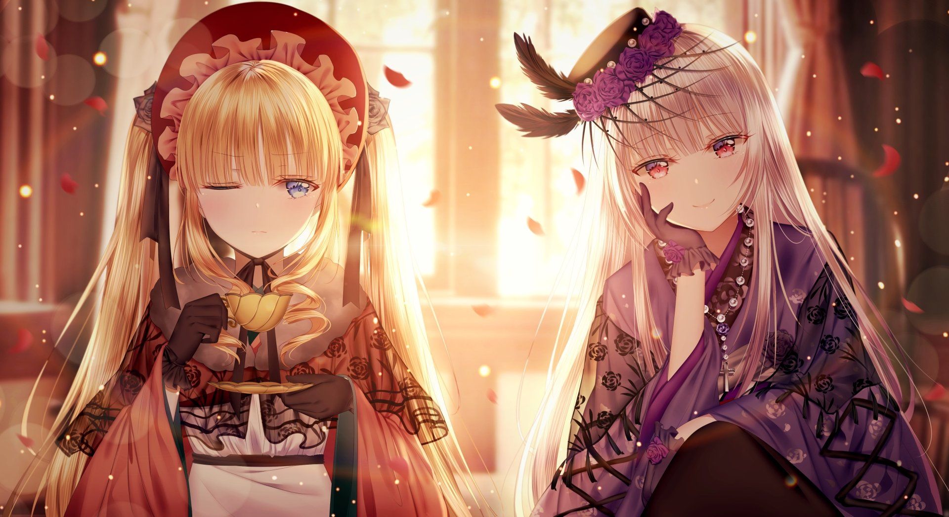 1920x1047 Rozen Maiden Elegance: Suigintou & Shinku 4K Ultra HD Anime Wallpaper by 純白可憐x2400