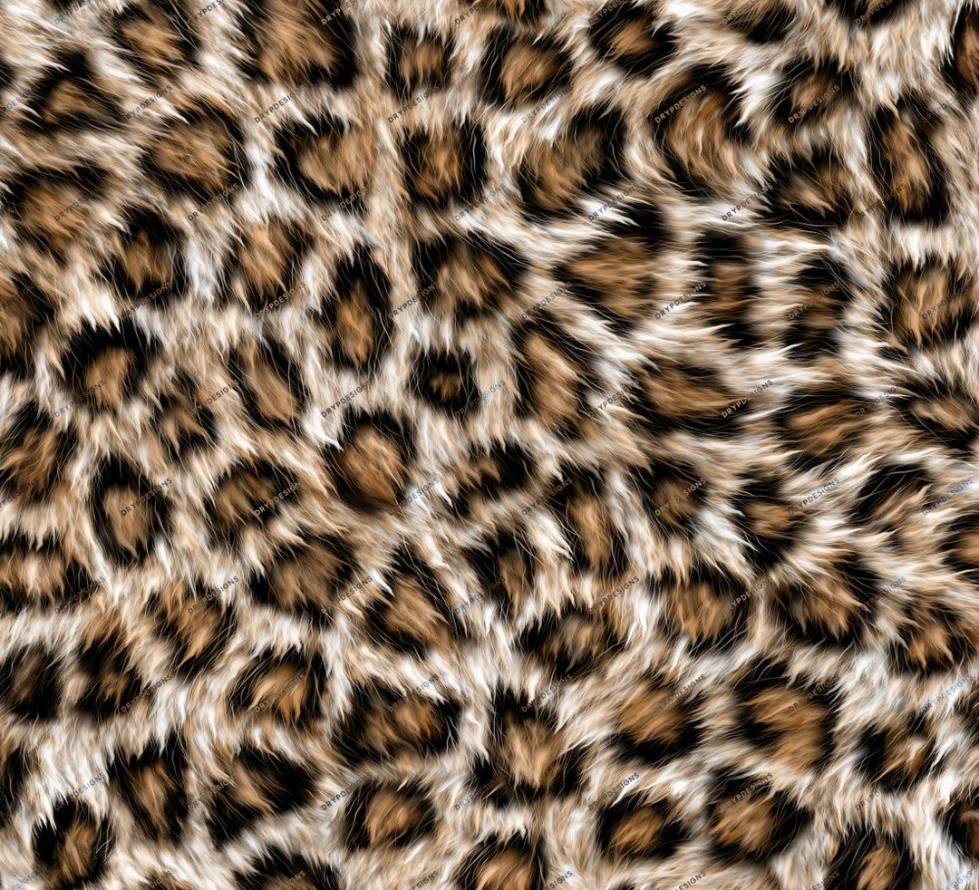1080x982 Realistic Leopard Print Seamless Digital Paper Background Texture + Brown Soft Faux Fur PNG Digital Download Files